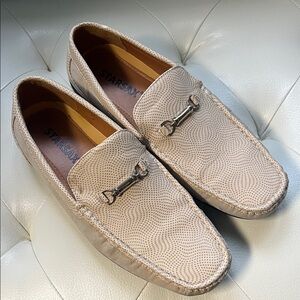 Men's Taupe Loafers with Metal Accent